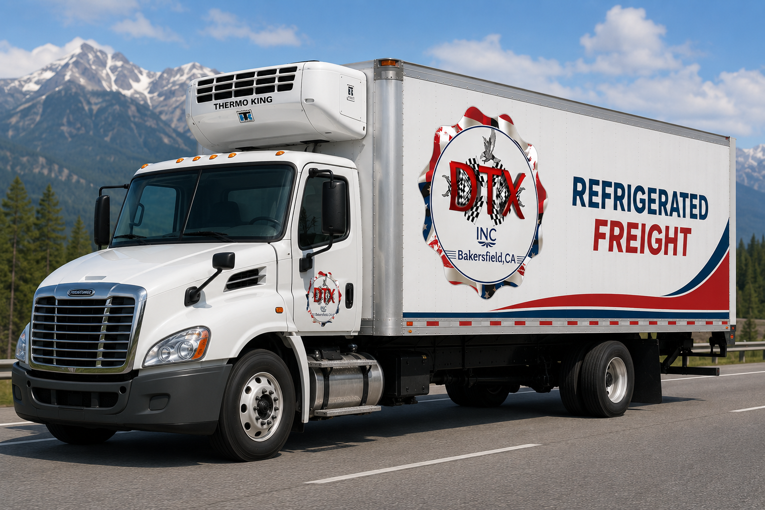 Refrigerated truck with temperature-controlled trailer